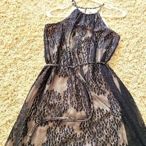 **NEW** NY&CO womens black lace halter dress-XS